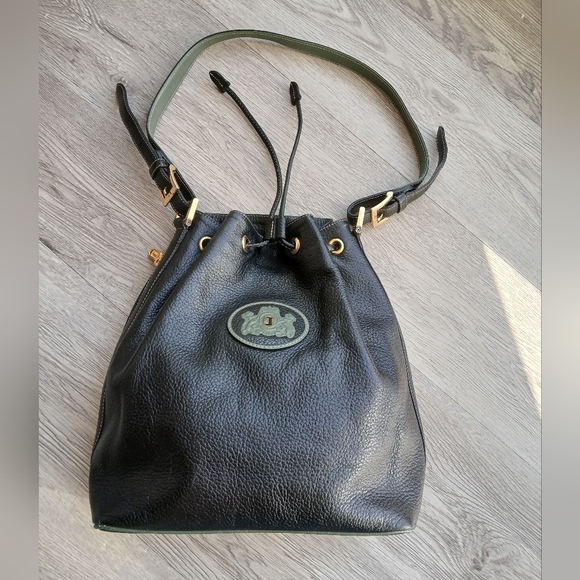 Handbags - JOYCE Black Leather Drawstring Bag